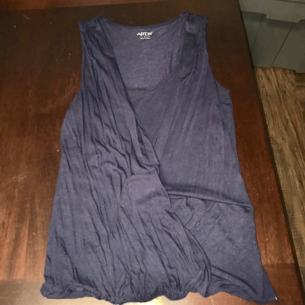 Apt 9 navy blue wrap sleeveless blouse